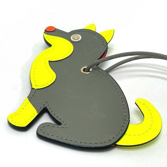 Authentic LOUIS VUITTON M63280 Monogram Titanium Porte address dog Bag charm gra - Picture 9 of 10